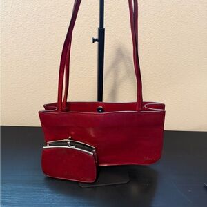Wilsons Leather Red Shoulder Bag Set